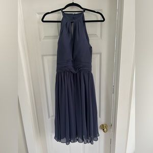 A-line Scoop Chiffon Cocktail Dress With Ruffle